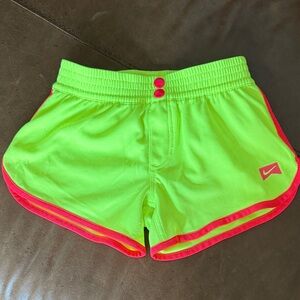 Nike little girls Lime Green and Pink Athletic Shorts old style